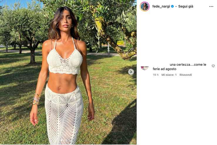 Federica nargi lascia senza parole