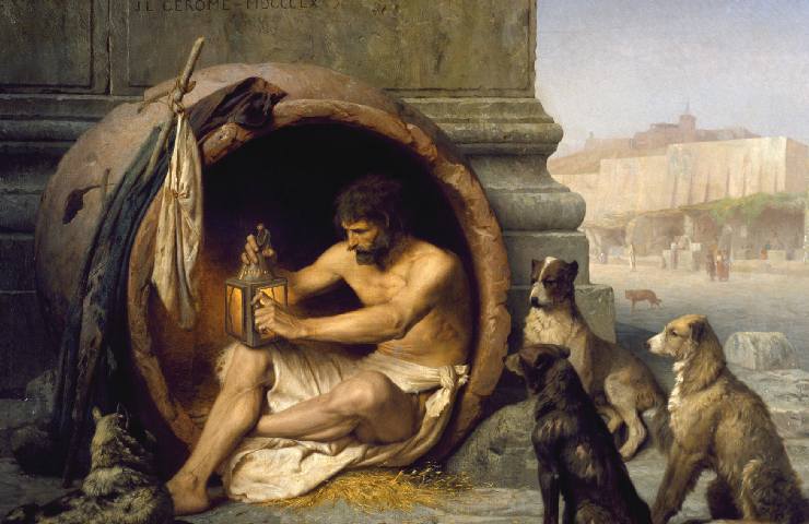 Rappresentazione di Diogene e la lanterna
